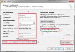 Outlook 2010 Mail Settings