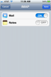 iPhone Mail Notes